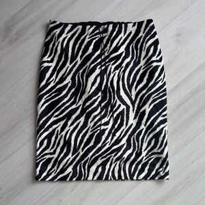 Vintage Betsey Johnson Fuzzy Zebra Midi Skirt